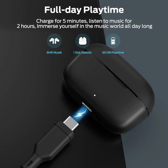 Monster Wireless Earbuds Bluetooth 5.3 Headphones w/ CVC 8.0 Noise Red., Waterpr - Picture 9 of 11